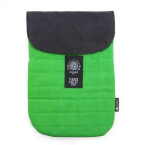 Laptop Padded Pouch – Frog Green – 14oz Stonewash | www.artisangoods.co.uk Laptop Padded Pouch – Frog Green – 14oz Stonewash | www.artisangoods.co.uk 1