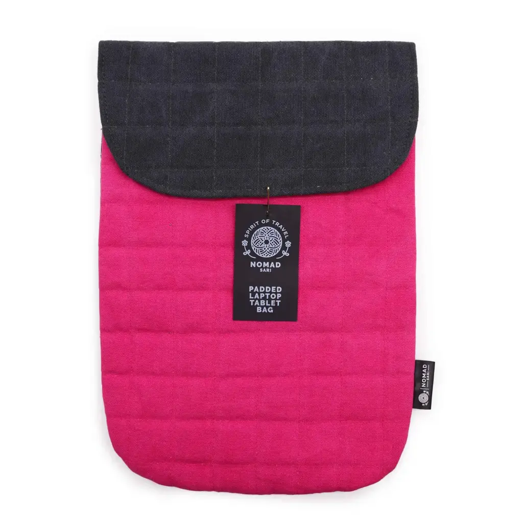 Laptop Padded Pouch – Shocking Pink – 14oz Stonewash | www.artisangoods.co.uk