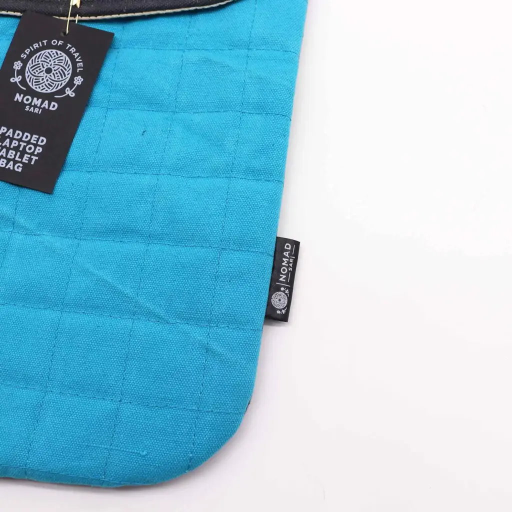 Laptop Padded Pouch – Terrific Turquoise – 14oz Stonewash | www.artisangoods.co.uk 2 Laptop Padded Pouch – Terrific Turquoise – 14oz Stonewash | www.artisangoods.co.uk 2