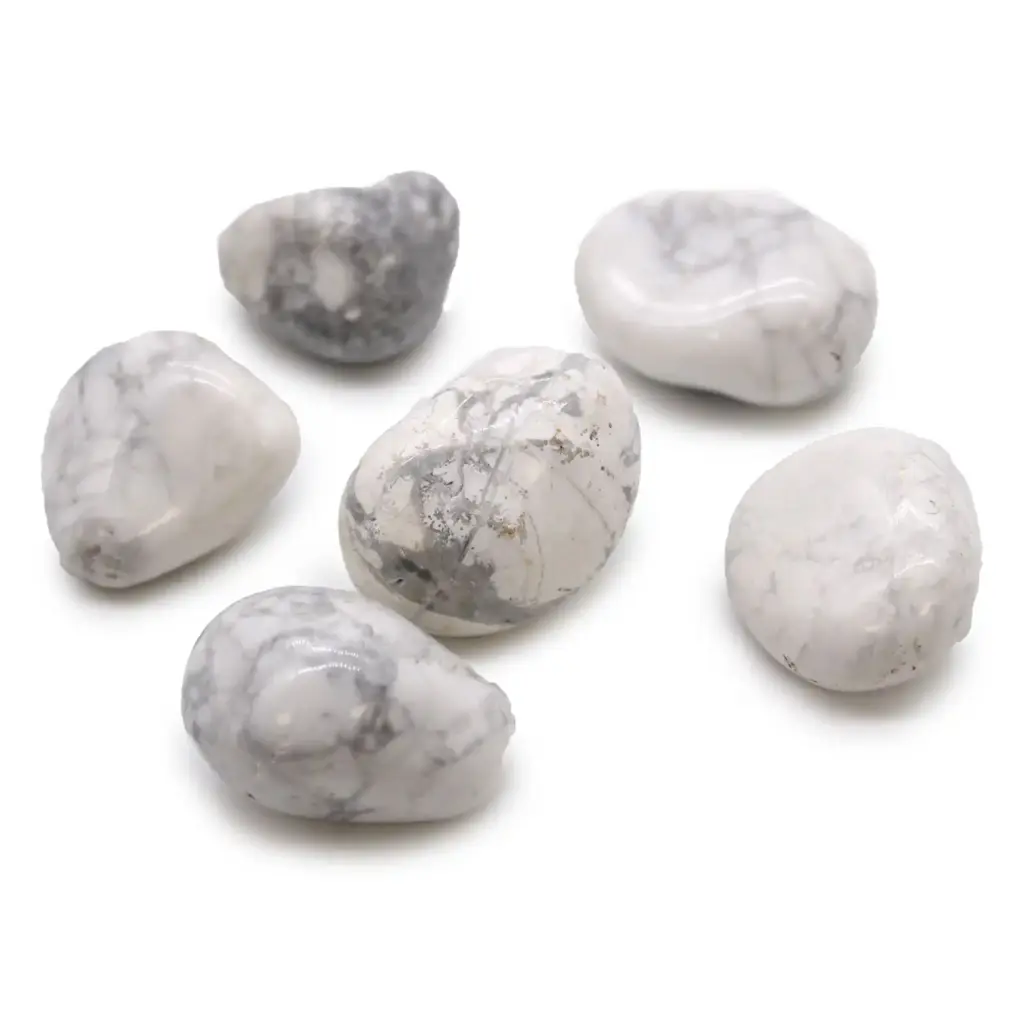 Large African Tumble Stones – White Howlite – Magnesite | www.artisangoods.co.uk