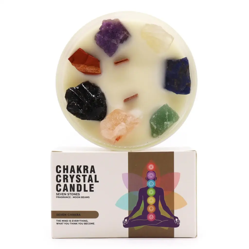 Large Chakra Crystal Candles – Seven Charkra | www.artisangoods.co.uk