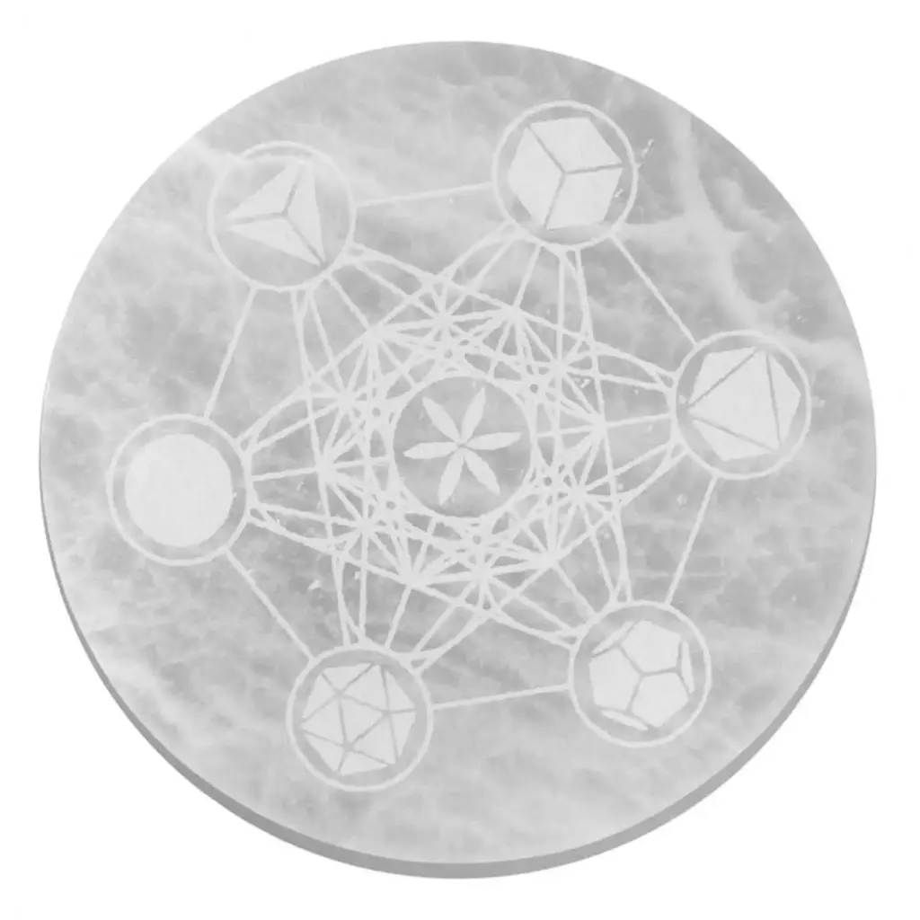 Large Charging Plate 18cm – Sacred Geometry | www.artisangoods.co.uk