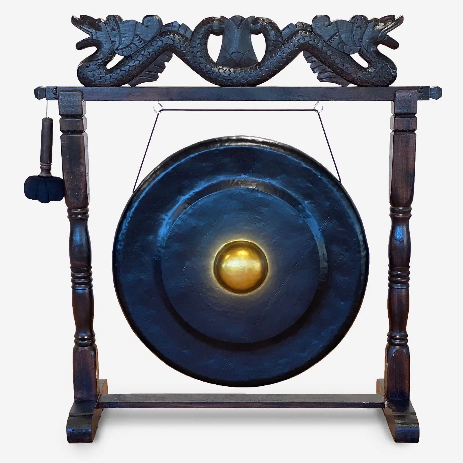 Large Gong in Brown Antique Stand – 80cm – Black | www.artisangoods.co.uk 3 Large Gong in Brown Antique Stand – 80cm – Black | www.artisangoods.co.uk 2