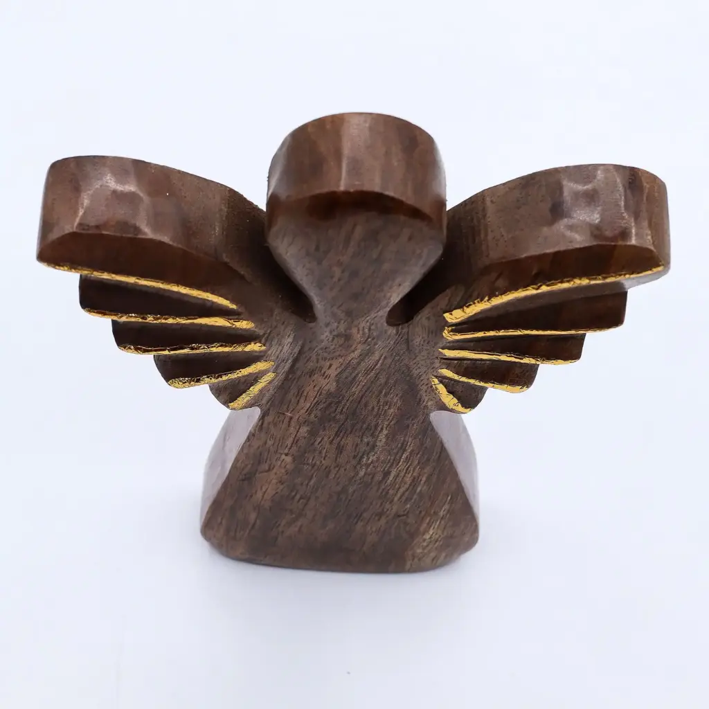 Large Mango Wood Angel – Gold Decor | www.artisangoods.co.uk 6
