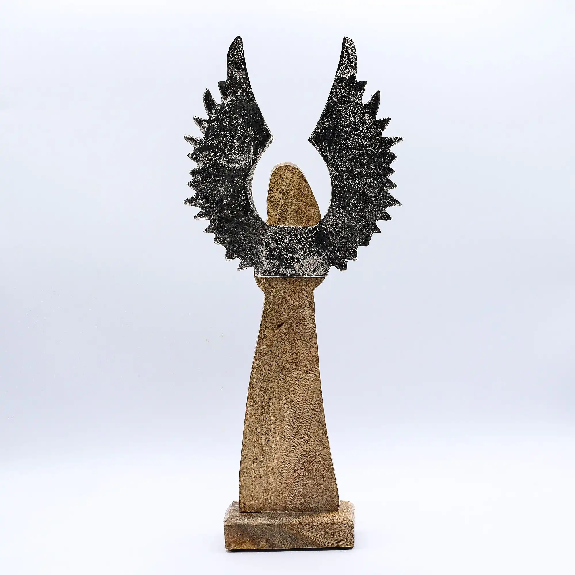 Large Mango Wood Gardian Angel Metal Wings & Enamel Detail | www.artisangoods.co.uk 5 Large Mango Wood Gardian Angel Metal Wings & Enamel Detail | www.artisangoods.co.uk 4