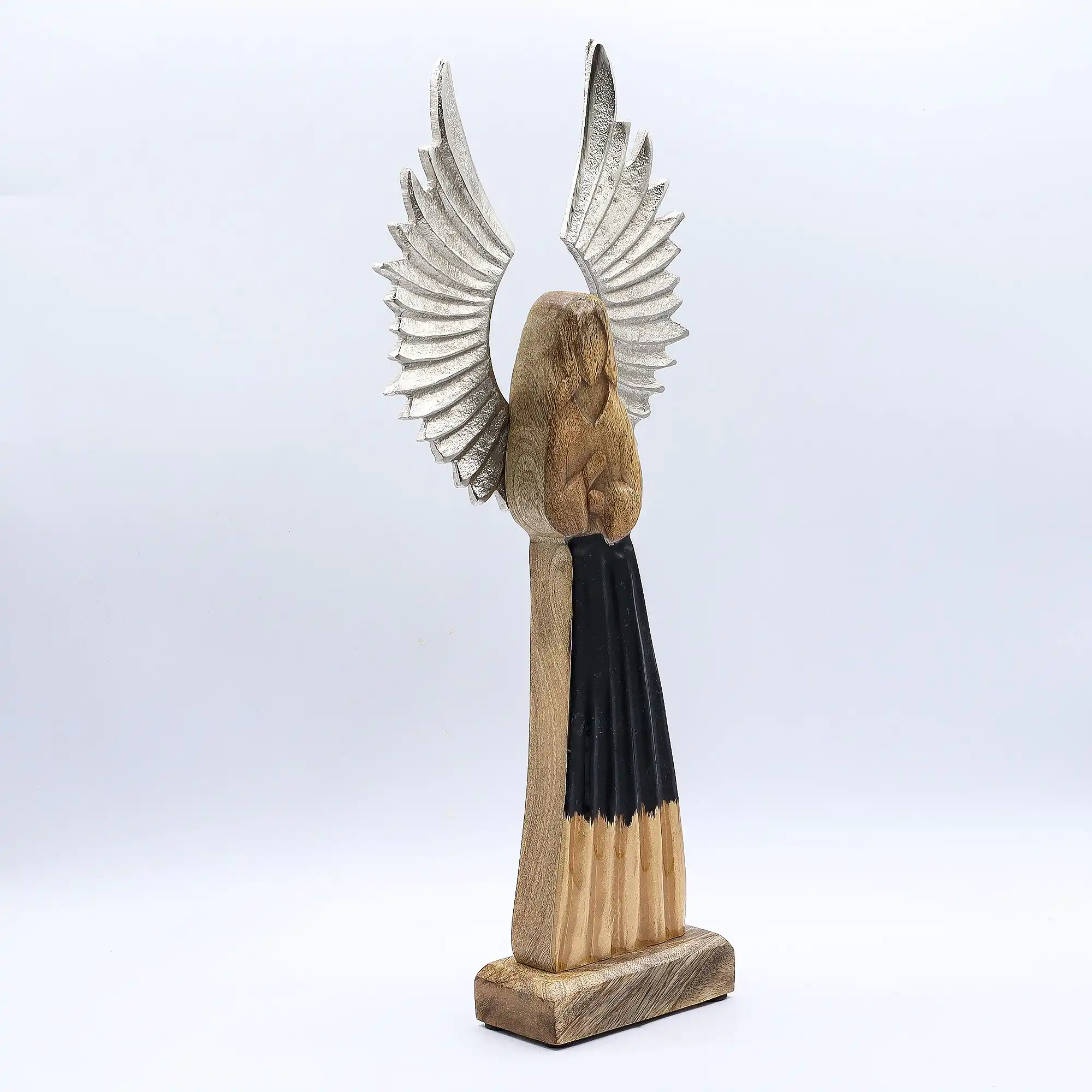 Large Mango Wood Gardian Angel Metal Wings & Enamel Detail | www.artisangoods.co.uk 3 Large Mango Wood Gardian Angel Metal Wings & Enamel Detail | www.artisangoods.co.uk 2