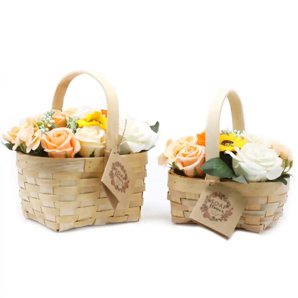 Large Orange Bouquet in Wicker Basket | www.artisangoods.co.uk 2