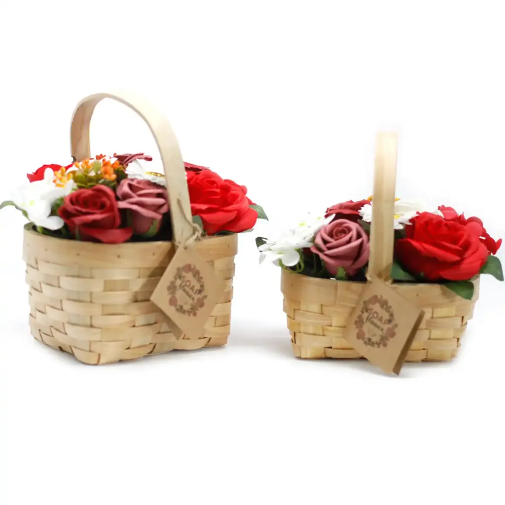Large Red Bouquet in Wicker Basket | www.artisangoods.co.uk 2 Large Red Bouquet in Wicker Basket | www.artisangoods.co.uk 2
