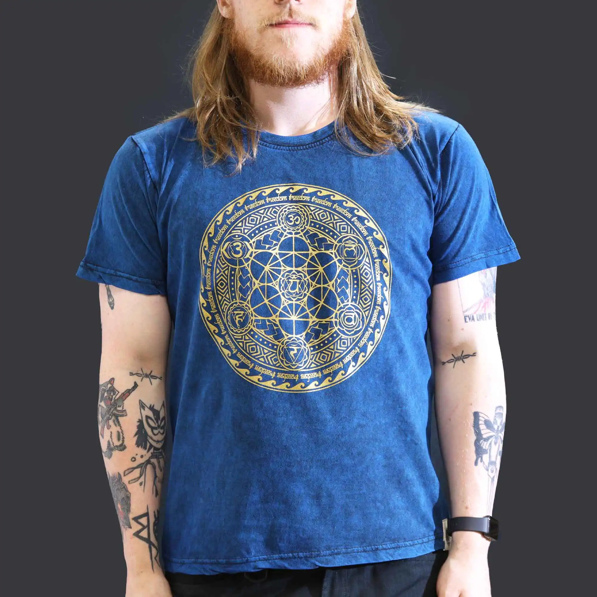 Large Stone Washed T-Shirt – Chakra – Blue | www.artisangoods.co.uk 3 Large Stone Washed T-Shirt – Chakra – Blue | www.artisangoods.co.uk 2
