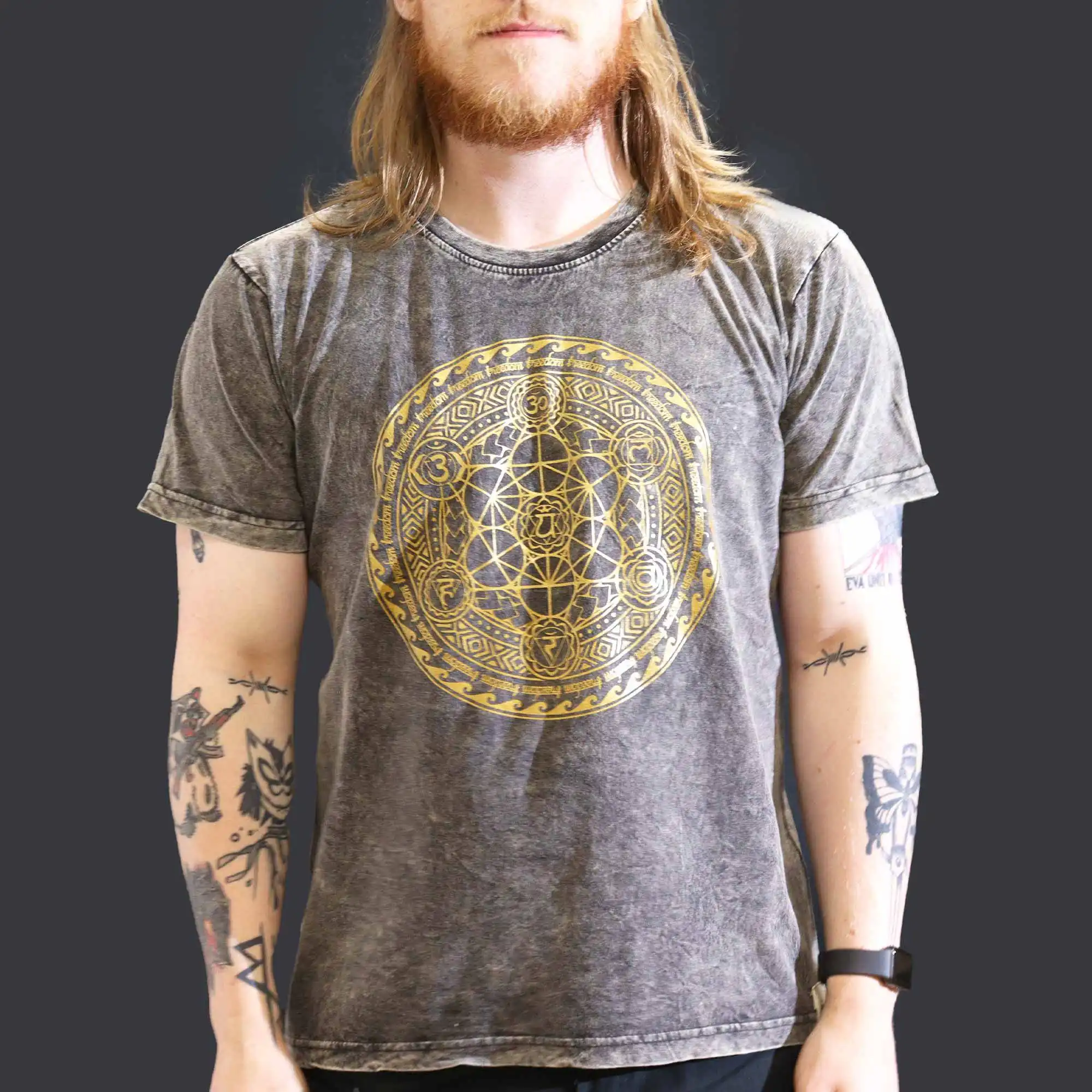 Large Stone Washed T-Shirt – Chakra – Dark Grey | www.artisangoods.co.uk 2 Large Stone Washed T-Shirt – Chakra – Dark Grey | www.artisangoods.co.uk 1