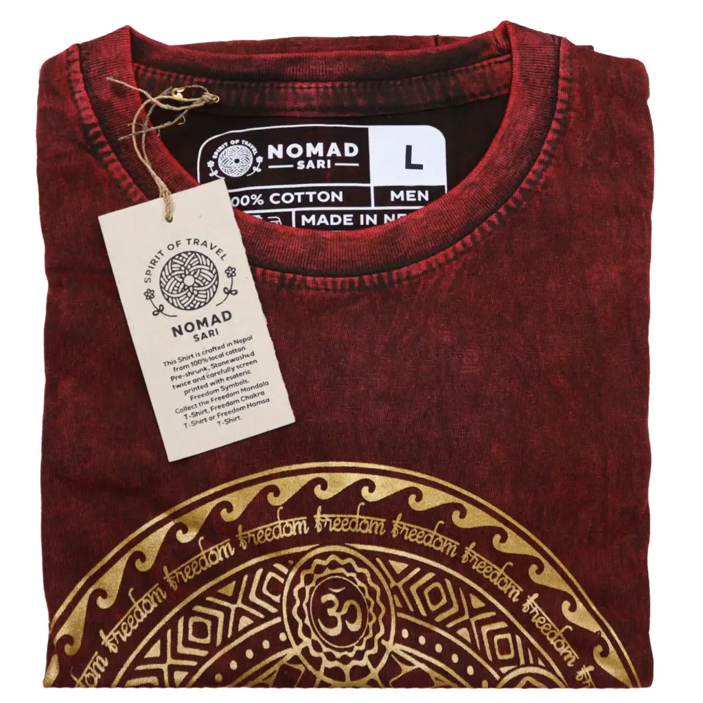 Large Stone Washed T-Shirt – Chakra – Maroon | www.artisangoods.co.uk 2 Large Stone Washed T-Shirt – Chakra – Maroon | www.artisangoods.co.uk 2