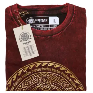 Large Stone Washed T-Shirt – Chakra – Maroon | www.artisangoods.co.uk 2