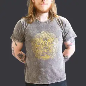 Large Stone Washed T-Shirt – Hamsa – Dark Grey | www.artisangoods.co.uk 1