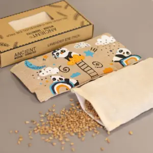 Lavender Natural Cotton and Juco Eye Pillow in Gift Box – Sleepy Panda | www.artisangoods.co.uk 5