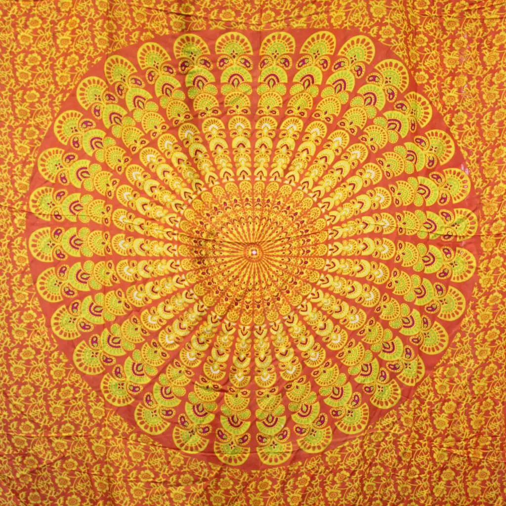 Lime Orange Mandala Sarongs | www.artisangoods.co.uk 3