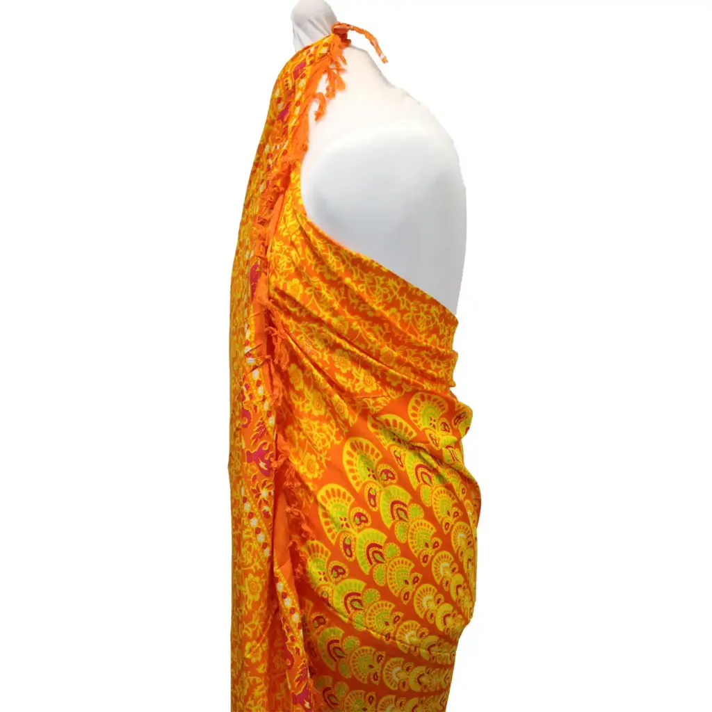 Lime Orange Mandala Sarongs | www.artisangoods.co.uk 2