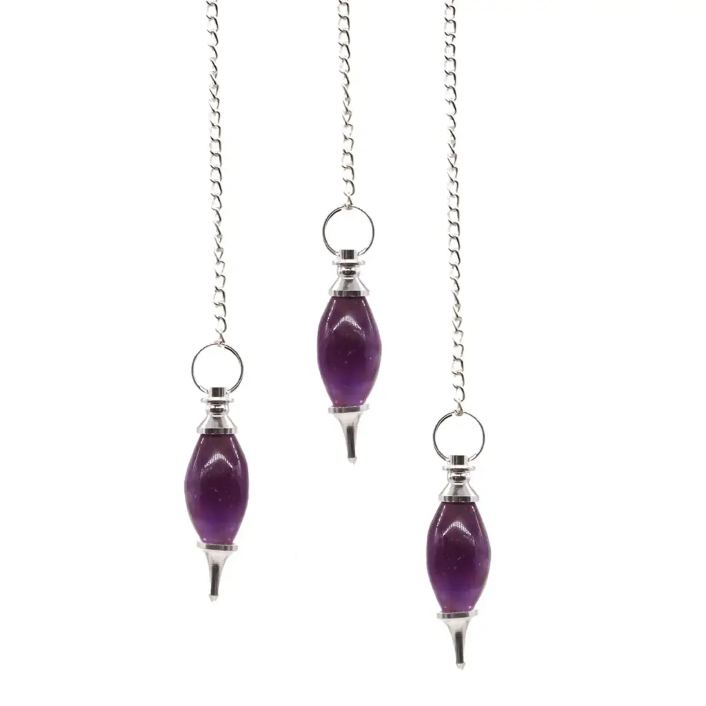 Lingam Shaped Gemstone Pendulum – Amethyst | www.artisangoods.co.uk