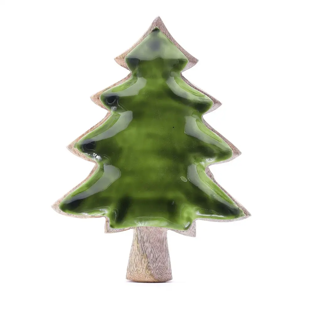 Lost in the Forrest –  Enamel Tree Wooden Bowl – 25x19cm | www.artisangoods.co.uk