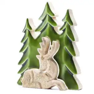 Lost in the Forrest –  Stag in the Forrest 3D Wooden Decoration – 23x20cm | www.artisangoods.co.uk 1