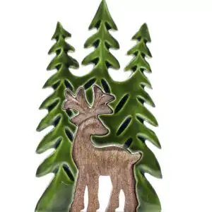 Lost in the Forrest –  Stag in the Forrest 3D Wooden Decoration – 25x15cm | www.artisangoods.co.uk 1