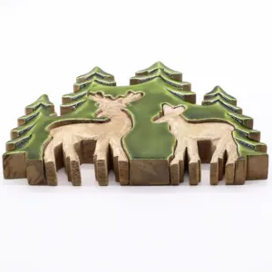 Lost in the Forrest –  Two Dear in the Forrest 3D Wooden Decoration – 18x23cm | www.artisangoods.co.uk 11