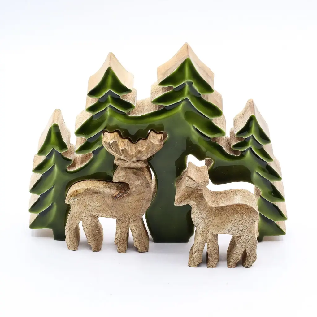 Lost in the Forrest –  Two Dear in the Forrest 3D Wooden Decoration – 18x23cm | www.artisangoods.co.uk 7