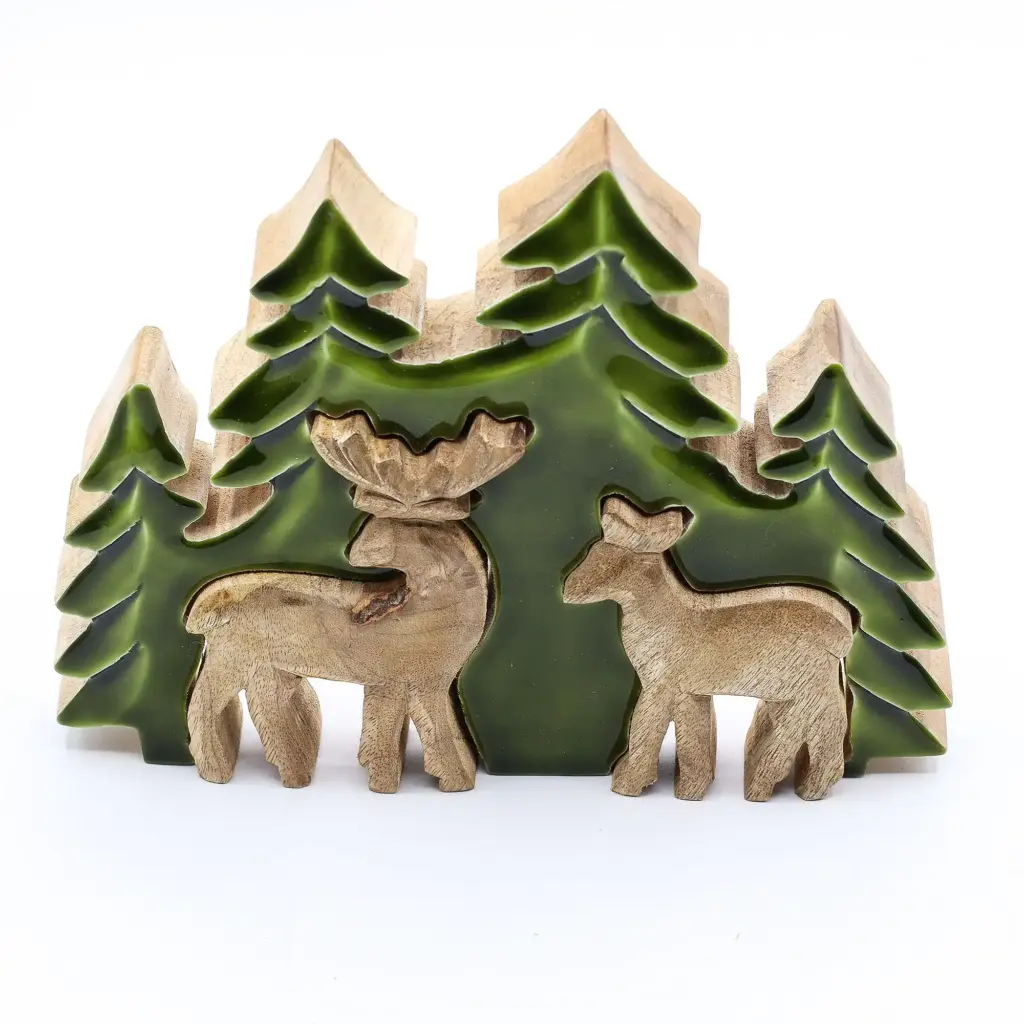 Lost in the Forrest –  Two Dear in the Forrest 3D Wooden Decoration – 18x23cm | www.artisangoods.co.uk 6