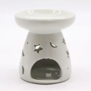 Lrg Classic White Oil Burner – Moon & Star | www.artisangoods.co.uk 3
