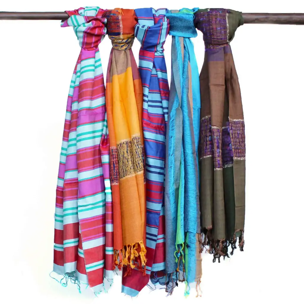 Lrg Indian Boho Scarves – 28x72cm – Random Blues | www.artisangoods.co.uk