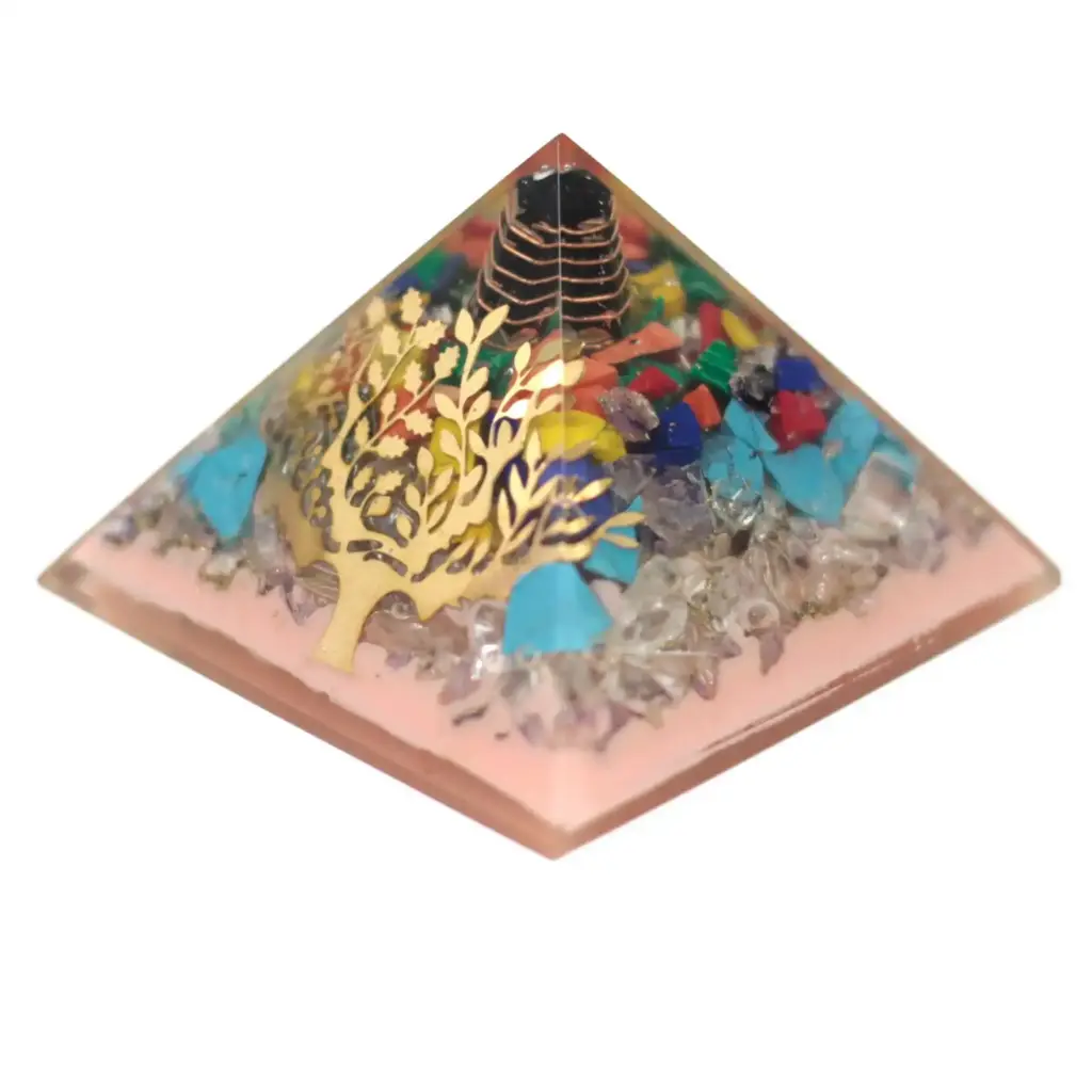 Lrg Organite Pyramid 70mm – Tree（earth base) | www.artisangoods.co.uk 2