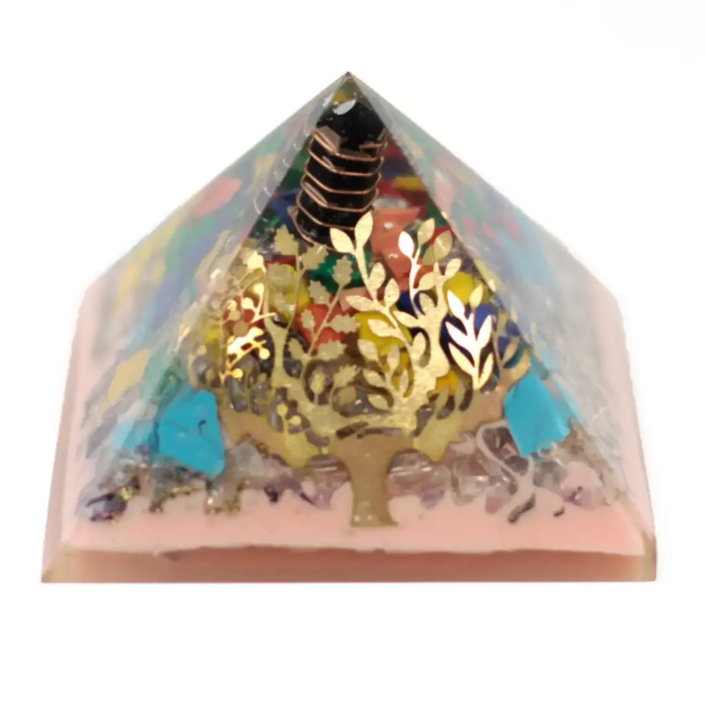 Lrg Organite Pyramid 70mm – Tree（earth base) | www.artisangoods.co.uk