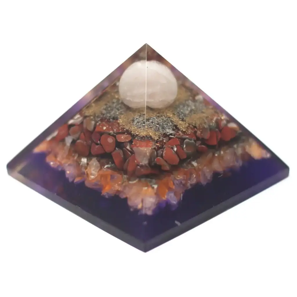 Lrg Organite Pyramid 80mm – Peacock | www.artisangoods.co.uk 3
