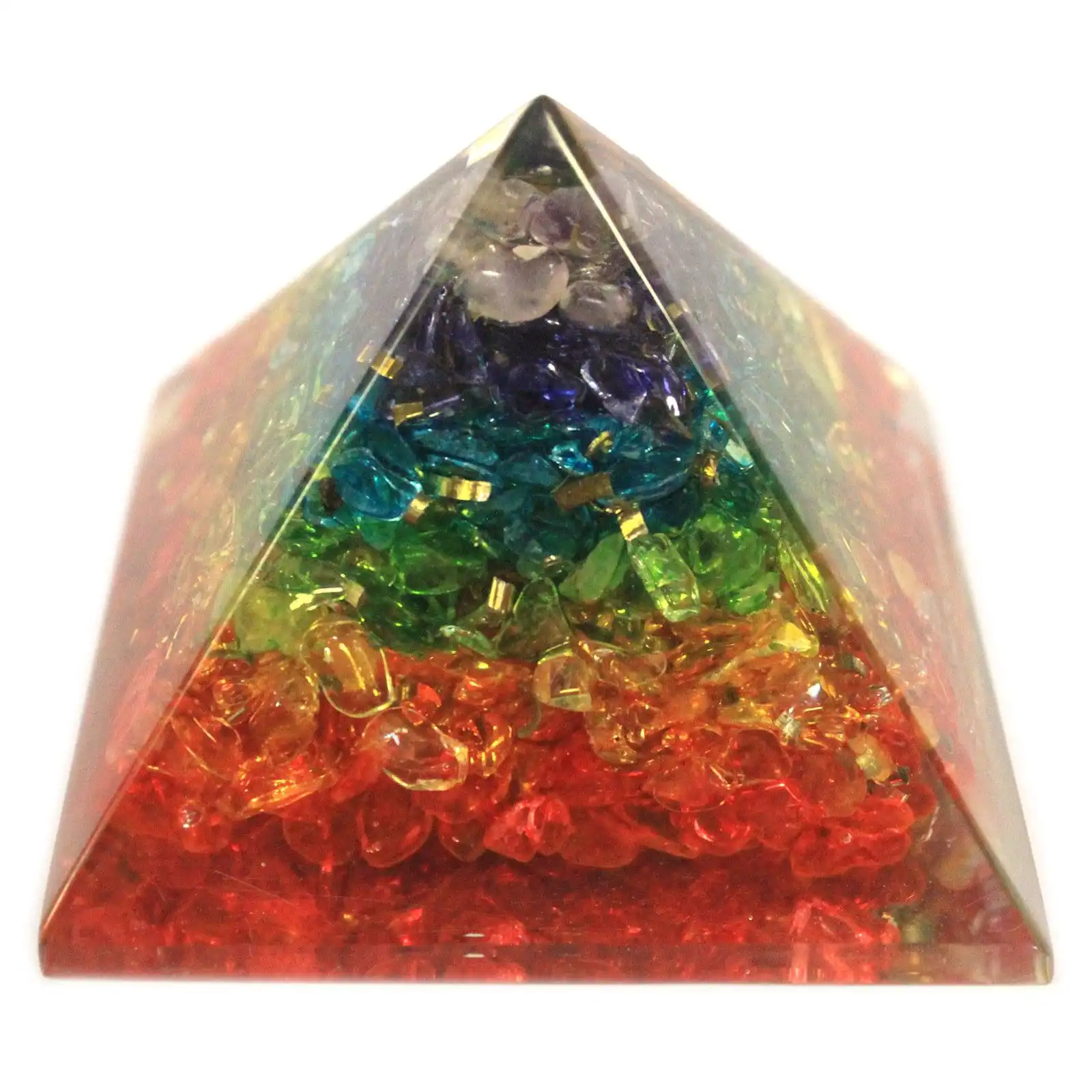 Lrg Orgonite Pyramid 70mm – Chakra Gemchips | www.artisangoods.co.uk 3 Lrg Orgonite Pyramid 70mm – Chakra Gemchips | www.artisangoods.co.uk 2