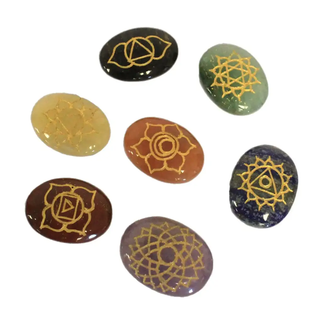 Lrg Stones Chakra Set ( oval shape ) | www.artisangoods.co.uk