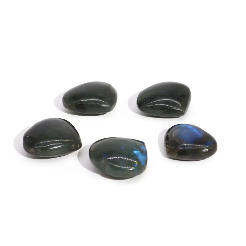 Madagascar Labradorite Hearts Stone (approx 25gm 40mm) | www.artisangoods.co.uk 2