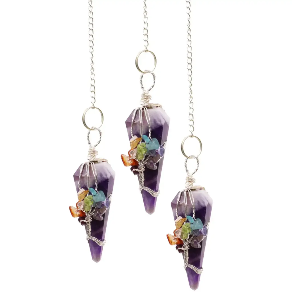 Magic Pendulum – Seven Chakra – Amethyst | www.artisangoods.co.uk