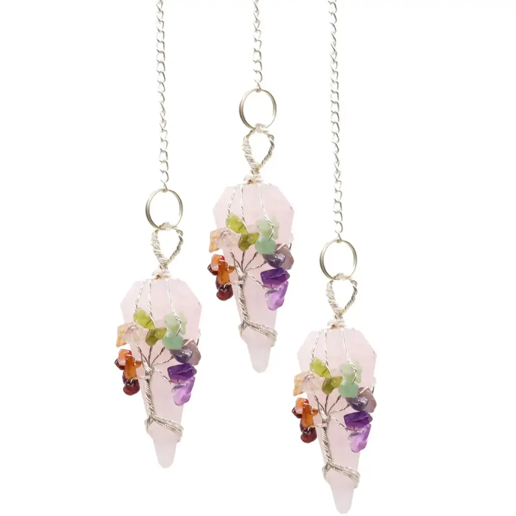 Magic Pendulum – Seven Chakra – Rose Quartz | www.artisangoods.co.uk