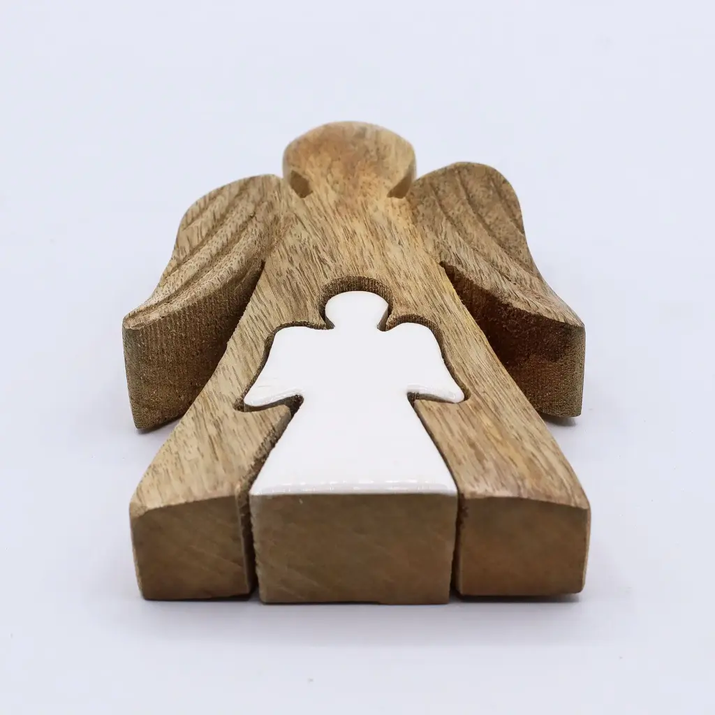 Mango Wood Angel in Angel – White Enamel | www.artisangoods.co.uk 6 Mango Wood Angel in Angel – White Enamel | www.artisangoods.co.uk 6