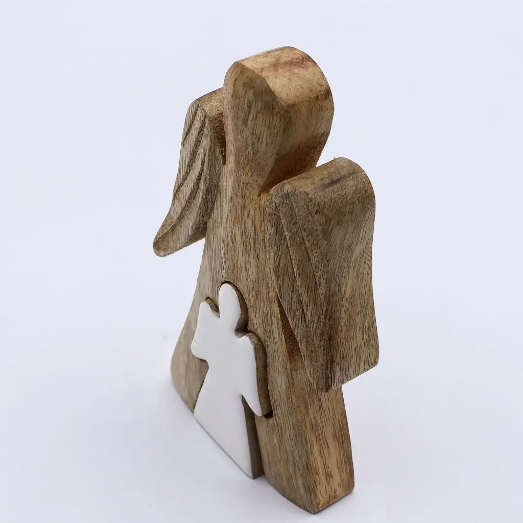 Mango Wood Angel in Angel – White Enamel | www.artisangoods.co.uk 3 Mango Wood Angel in Angel – White Enamel | www.artisangoods.co.uk 3