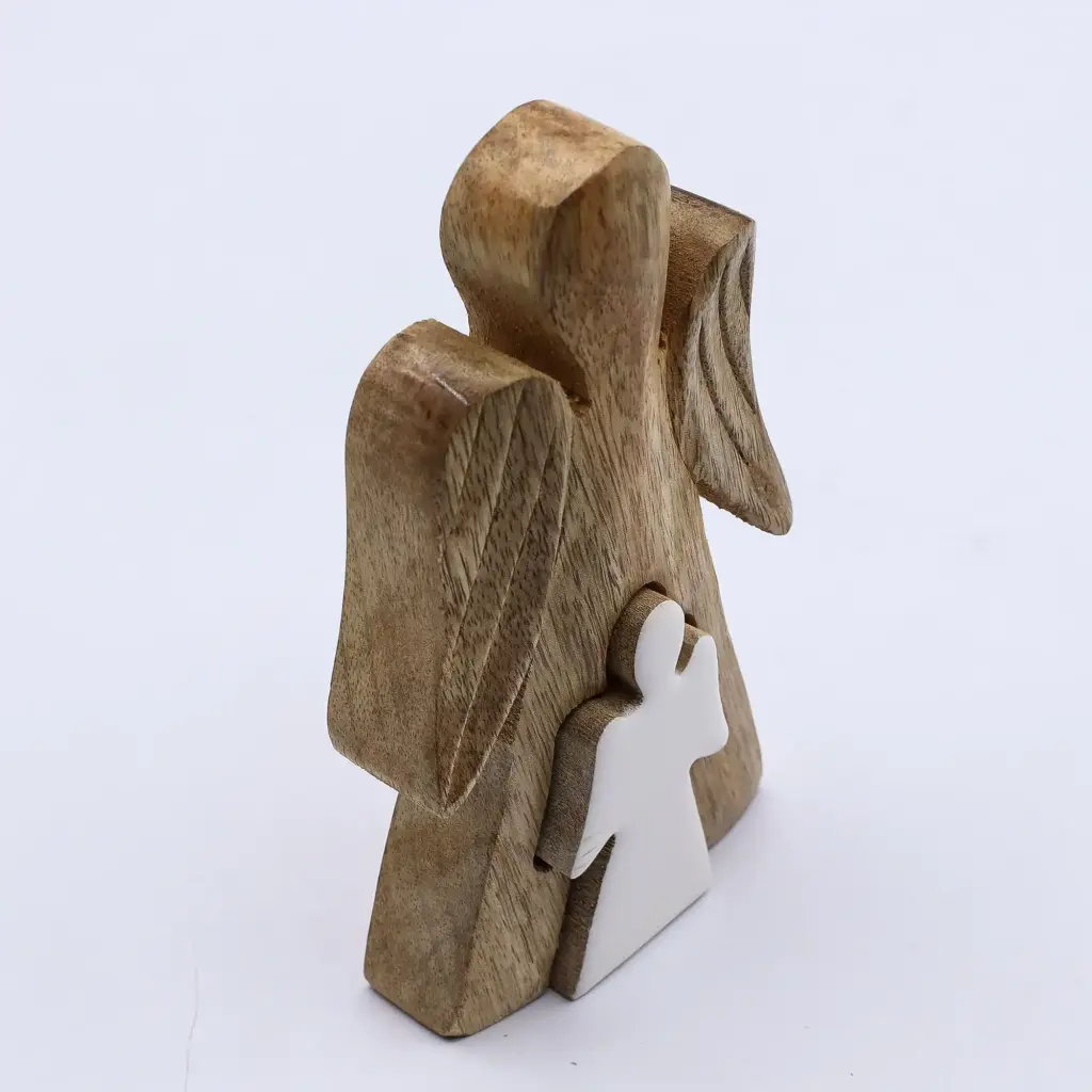 Mango Wood Angel in Angel – White Enamel | www.artisangoods.co.uk 2 Mango Wood Angel in Angel – White Enamel | www.artisangoods.co.uk 2