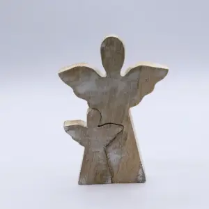 Mango Wood Angel in Angel – Whitewash | www.artisangoods.co.uk 4