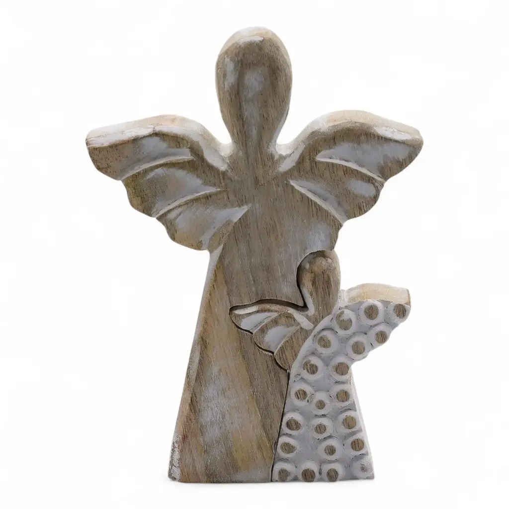 Mango Wood Angel in Angel – Whitewash | www.artisangoods.co.uk 2 Mango Wood Angel in Angel – Whitewash | www.artisangoods.co.uk 2
