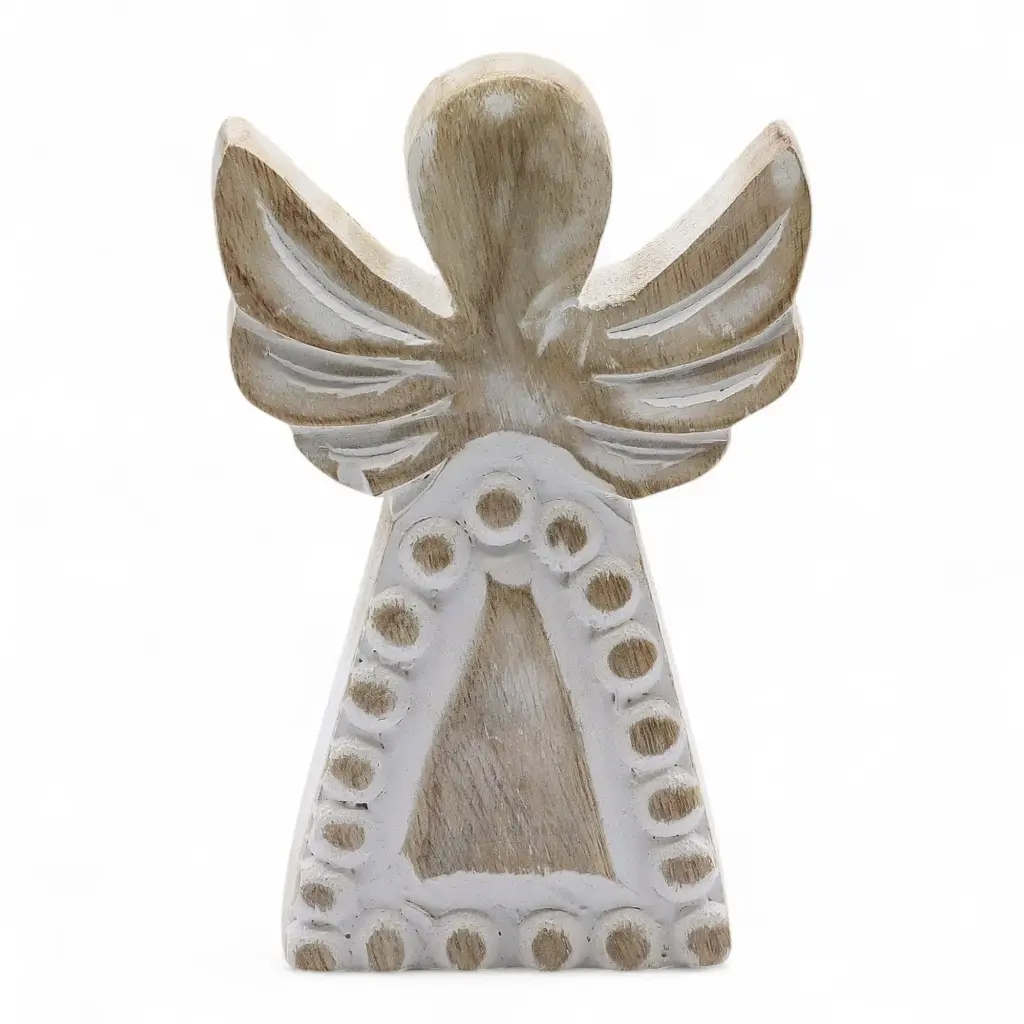 Mango Wood Angel – Whitewash | www.artisangoods.co.uk