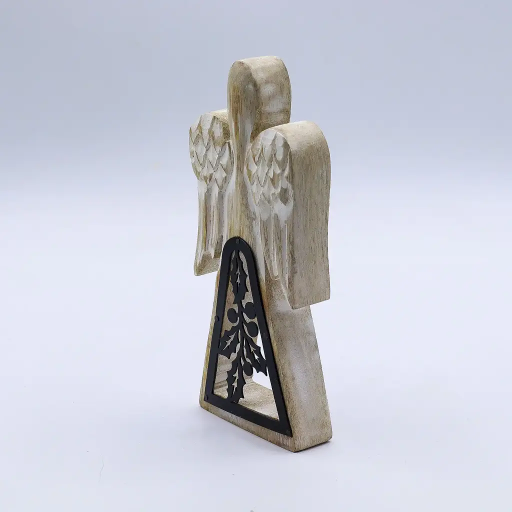 Mango Wood Angel – Whitewash with Iron Decor Cut Out | www.artisangoods.co.uk 7
