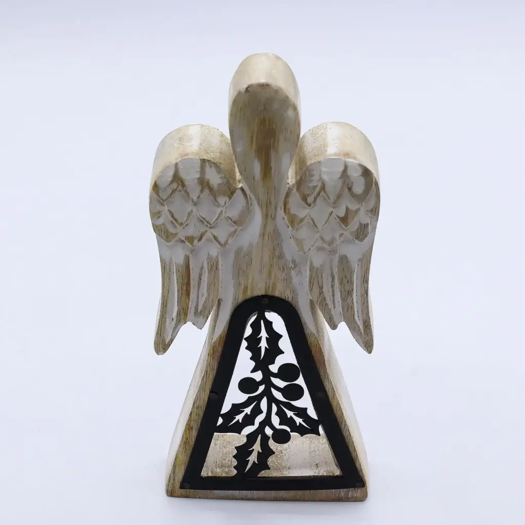 Mango Wood Angel – Whitewash with Iron Decor Cut Out | www.artisangoods.co.uk 6