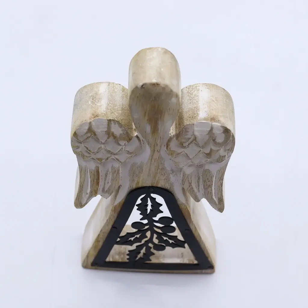 Mango Wood Angel – Whitewash with Iron Decor Cut Out | www.artisangoods.co.uk 4