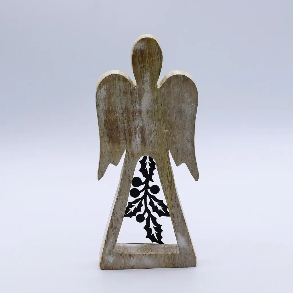 Mango Wood Angel – Whitewash with Iron Decor Cut Out | www.artisangoods.co.uk 3