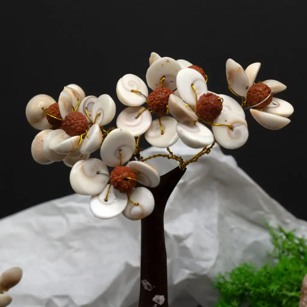 Med Gomati Chakra Circle Stone Tree with Rudraksha – (45 stones) | www.artisangoods.co.uk 2