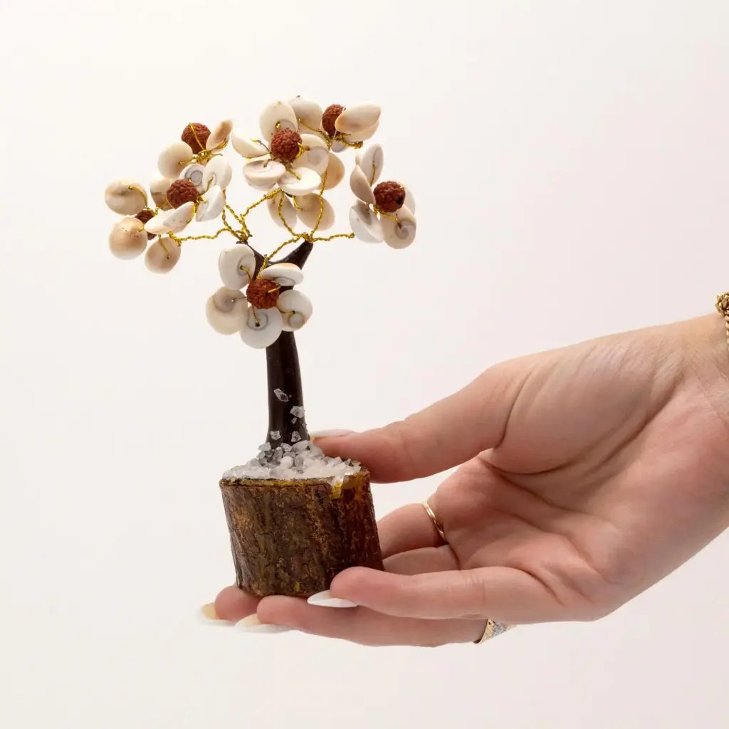 Med Gomati Chakra Circle Stone Tree with Rudraksha – (45 stones) | www.artisangoods.co.uk 3