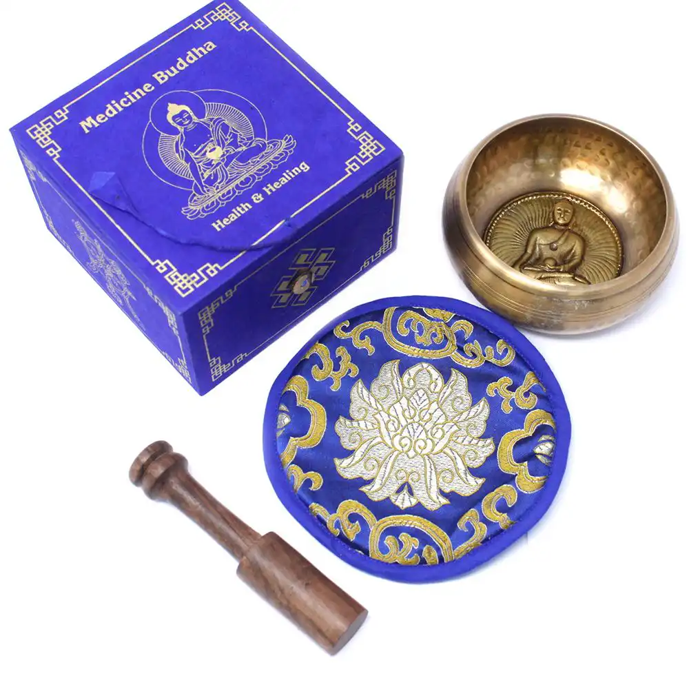 Medicine Buddha Singing Bowl Set 10cm (min 500gm) | www.artisangoods.co.uk 4 Medicine Buddha Singing Bowl Set 10cm (min 500gm) | www.artisangoods.co.uk 3
